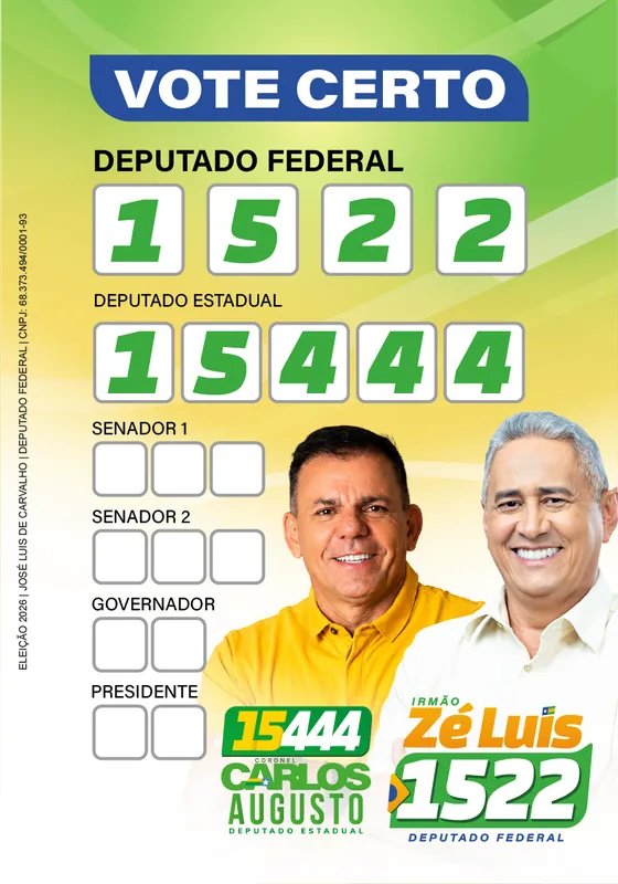 Santinho Dobradinha Verso